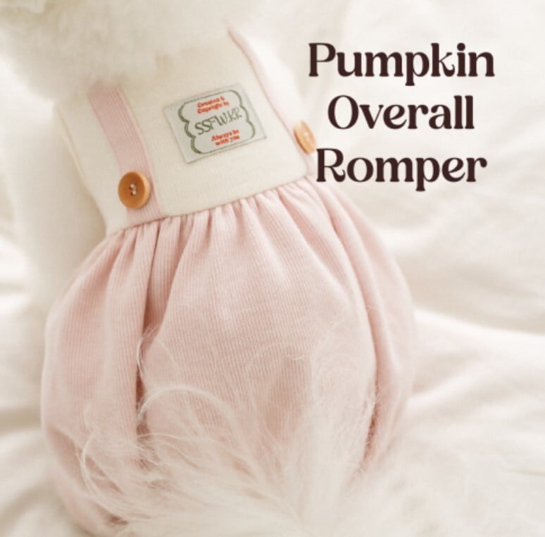 L.XL/即納【SSFW】Pumpkin Overrall Romper《PowderPink》