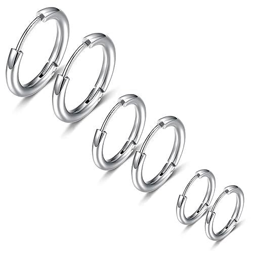 Fuushspoy (10個セット)フープピアス リング メンズ レディース 両耳用