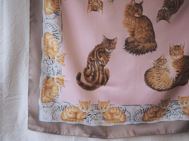 Made in Italy vintage cat motif scarf