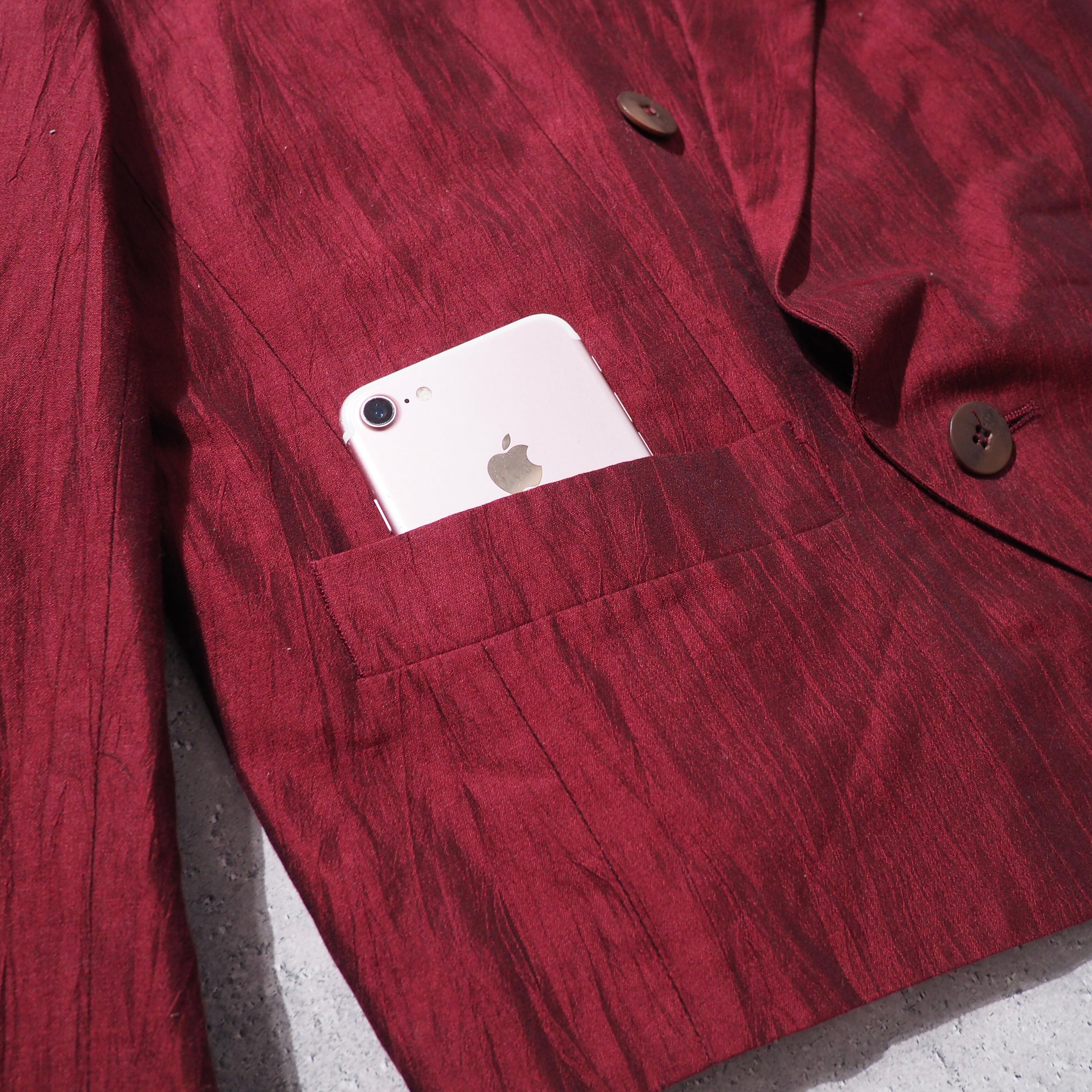 " 暗赫 " Beautiful Dark Bordeaux color vintage Short length Tailored jacket