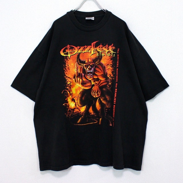 【Caka act2】"Ozz Fest 2001" Print Design Loose T-Shirt