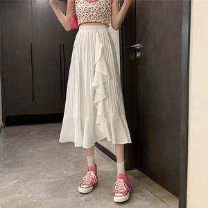 無地プリーツフリルスカート AJ1365-E010