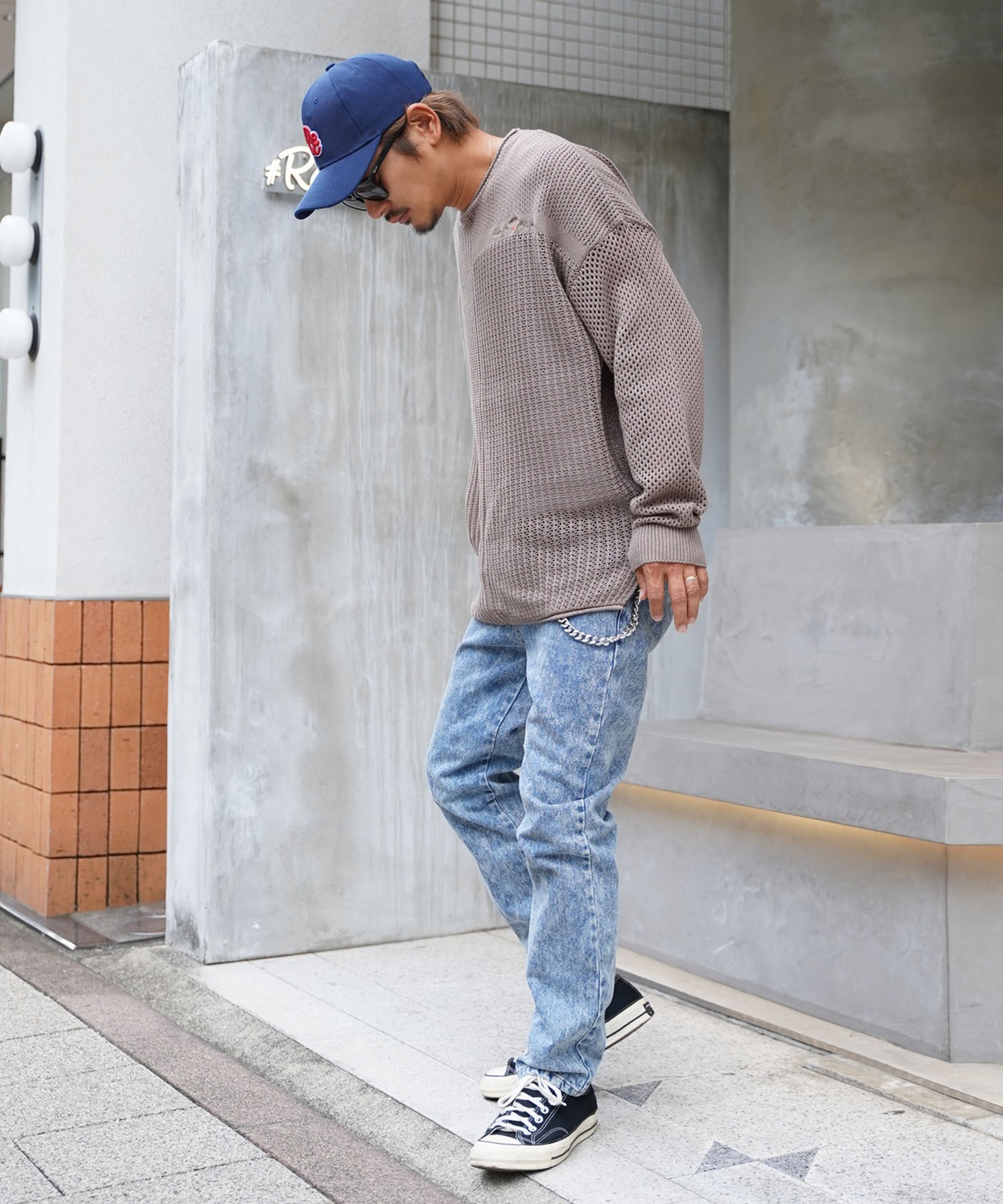 【#Re:room】CHEMICAL WASH TIGHT FIT STRAIGHT DENIM［REP225］