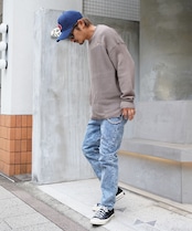 【#Re:room】CHEMICAL WASH TIGHT FIT STRAIGHT DENIM［REP225］