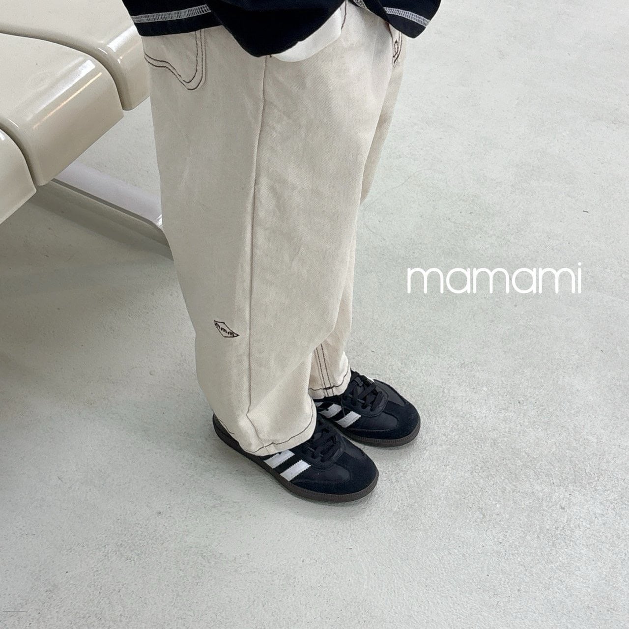 130-140 / mamami. wide stitch pants〔ワイドステッチパンツ〕