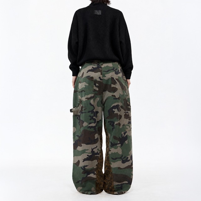 Camo leopard cargo pants A00266