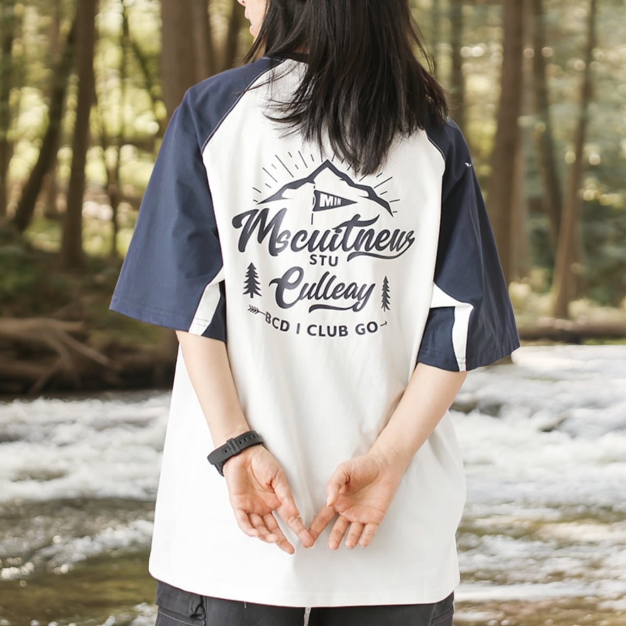 Raglan Sleeve Back Print T-Shirt ‐3col‐ A0310
