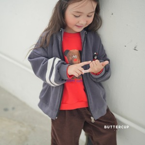 【Butter cup】ビッグベアスウェット 80〜110cm レッド 241020