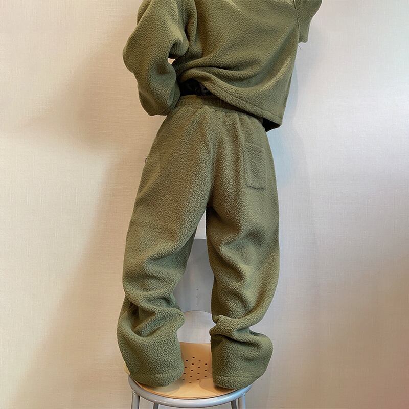 dannyandzeeオリーブ色ボアワイドパンツ | mblueshop