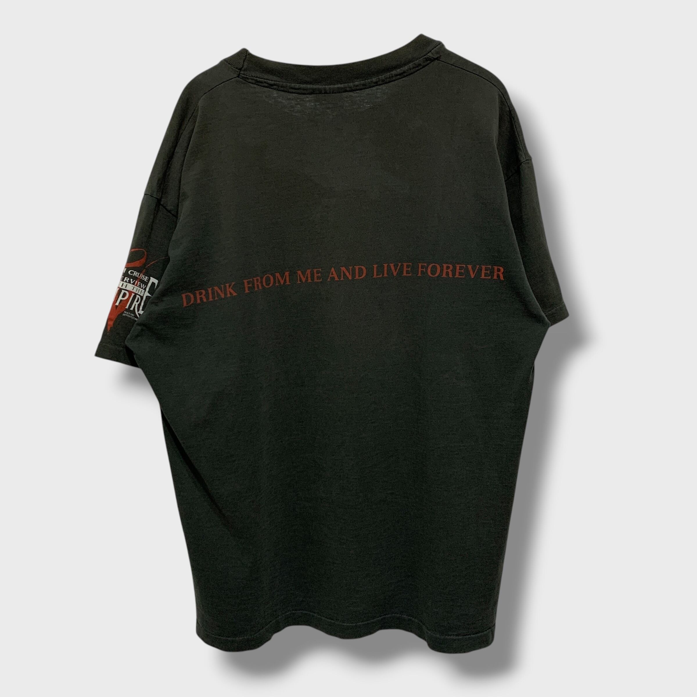 90s USA製 ムービー オースティンパワーズ 黒 XL tシャツ フェード 90s USA製 インタビュー•ウィズ•ヴァンパイア ムービーTシャツ黒 XL