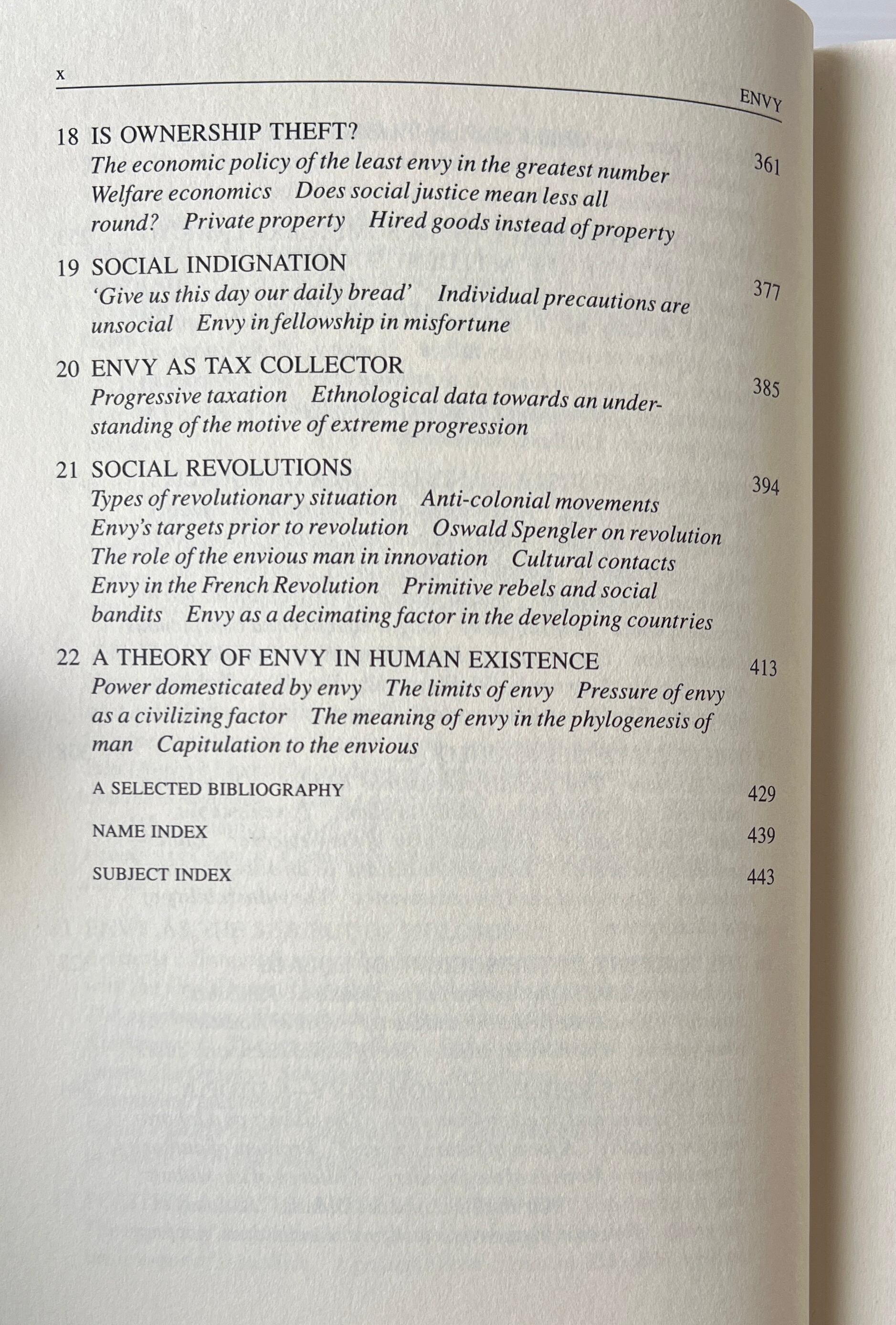 Envy: A Theory of Social Behaviour / Helmut Schoeck / Liberty Pres