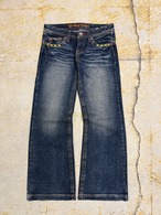 00's design skull embroideried denim pants