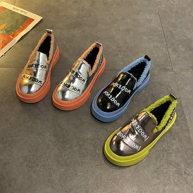 シングルオータムウィンターベルベットスタンダード 靴 シューズ コットン レトロ ローファー 秋物 冬物 部族の婦人靴66752192453