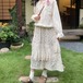 2色/レース貼り小花柄スカート ・12288