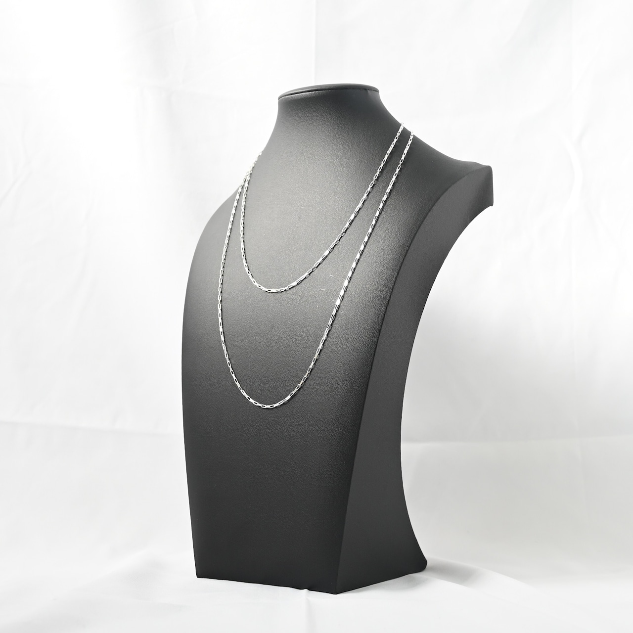 INTÉRIM / TAXCO SILVER SQUARE CHAIN PAIR NECKLACE