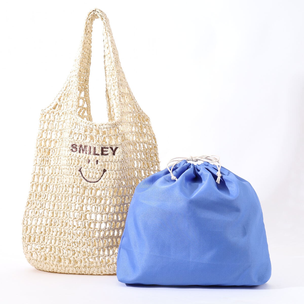 SMILEY透かし編み刺繍入 カゴバッグ | ALOHALOHA SMILEY透かし編み刺繍入 カゴバッグ | ALOHALOHA
