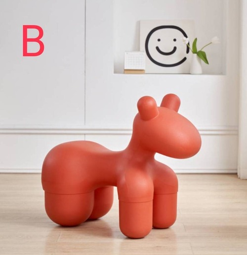 動物スツール 馬デザイン PE素材 キッズ家具 デザイナーズ家具 モダンアート スツール オットマン 子供椅子 インテリア 漫画動物 創造的形状 室内家具