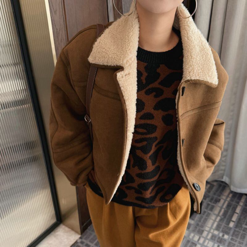 Faux shearling short jacket《2colors》 00604