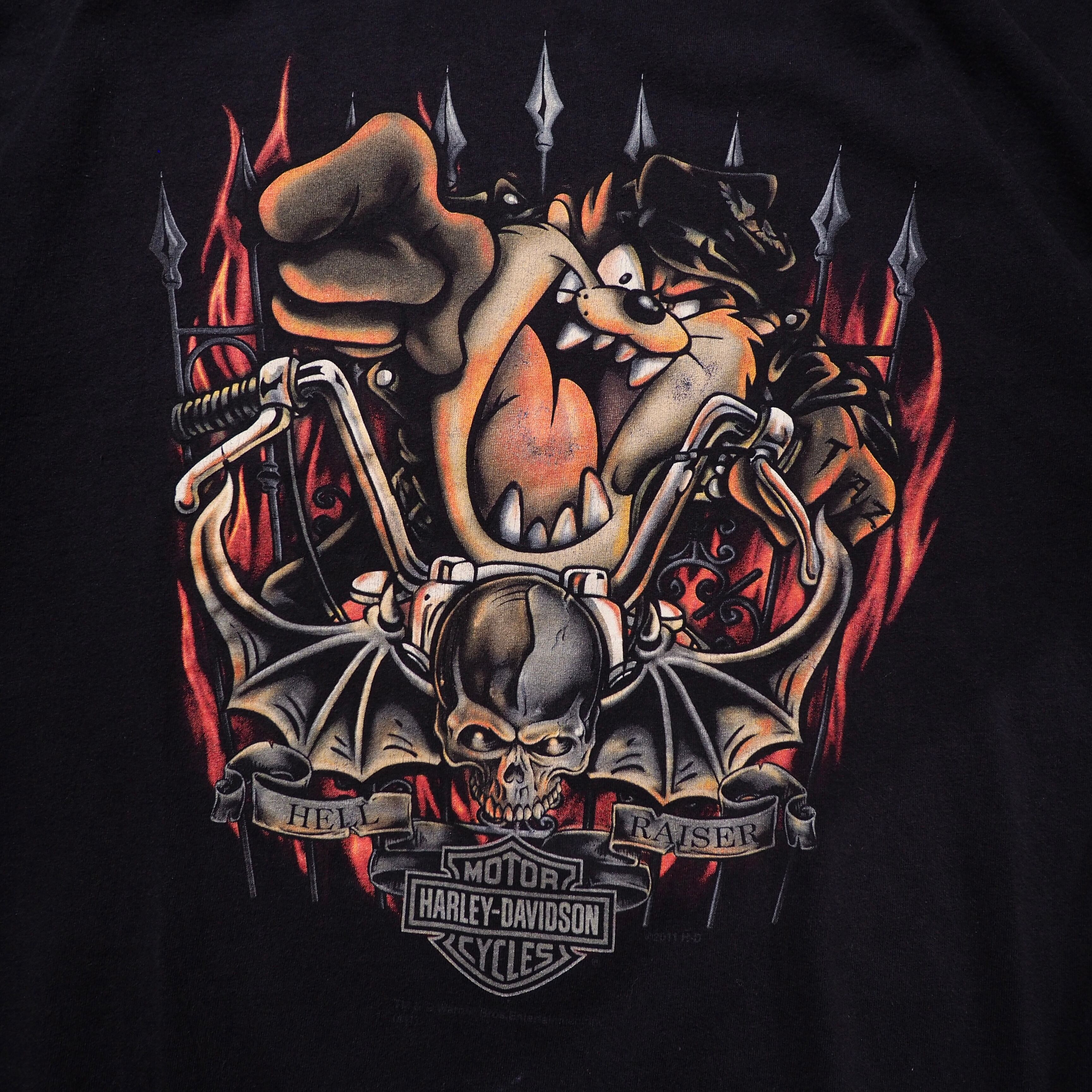 " Harley-Davidson × Looney Tunes " printed Black SS Tee