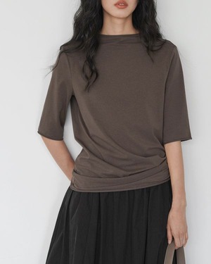 Bottleneck half sleeve t-shirt ◇2color　TH3540