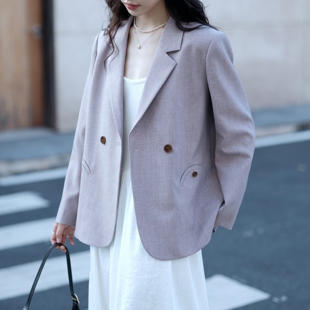 テーラードカラー ニッチポケット ストレートシルエットジャケット　U0285