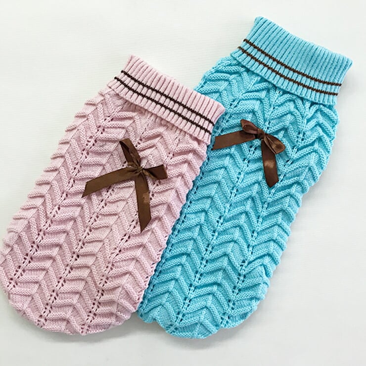 mimtto ケーブルニット　タートルネック　ピンク　３号 犬服 mimtto ケーブルニットタートルネックピンク3号 犬服