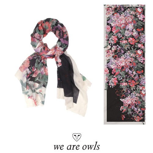 we are owls （ウィアーオウルズ） flowery【pink multi】 (シルクカシミア大判ストール）