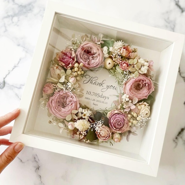 【文字入れ】ローズのプレミアムフォトフレームリース