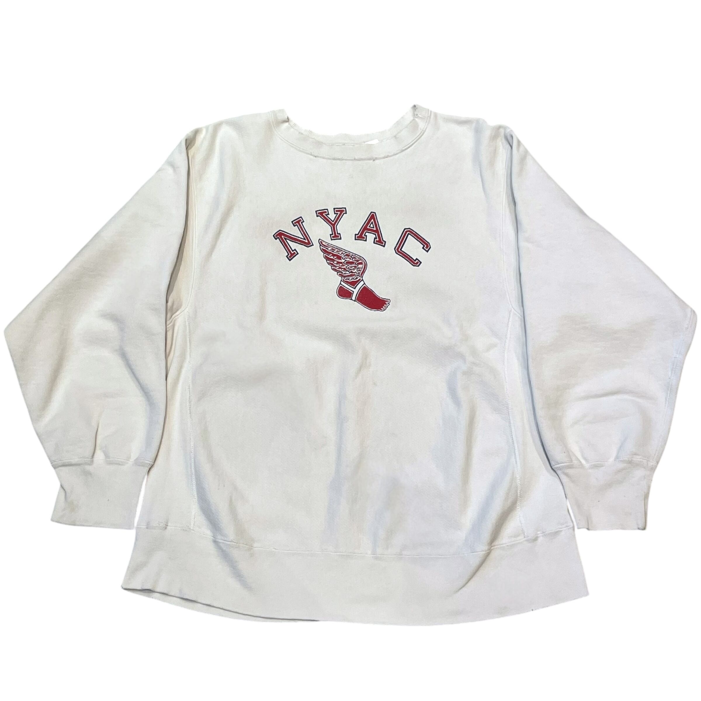 80s Champion R/W NYAC "wing foot" print sweat