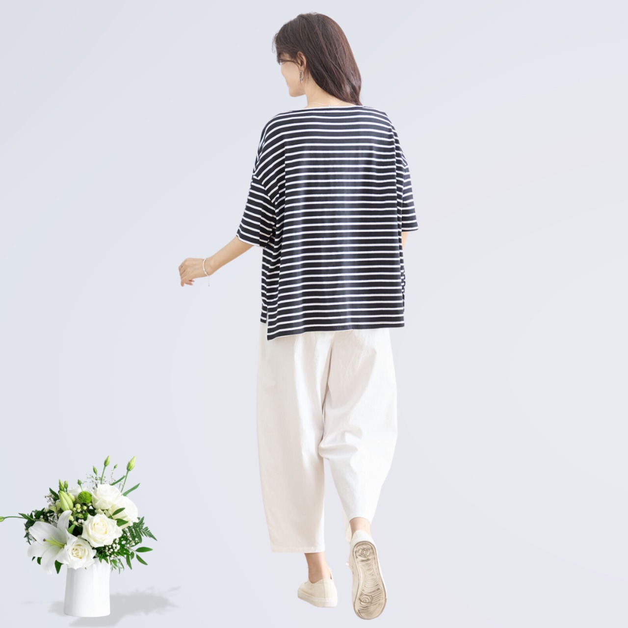 タック入りバルーンシルエットパンツ(M~L) アイボリー