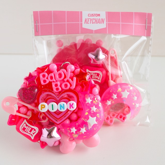 #L048【キット】遊園地キーホルダー ピンク【1個分】