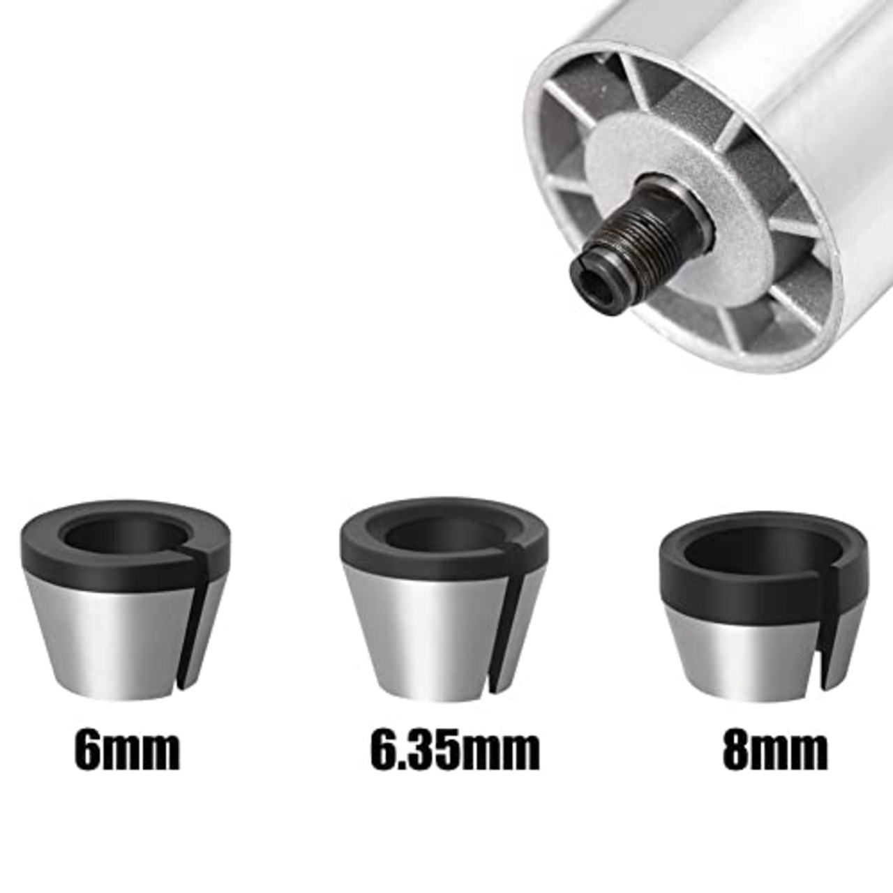 Bestgle3本セットトリマーコレットチャック 6mm/6.35mm/8mmリョービ コレットチャックトリマ用 トリマーアクセサリ コレットチャック
