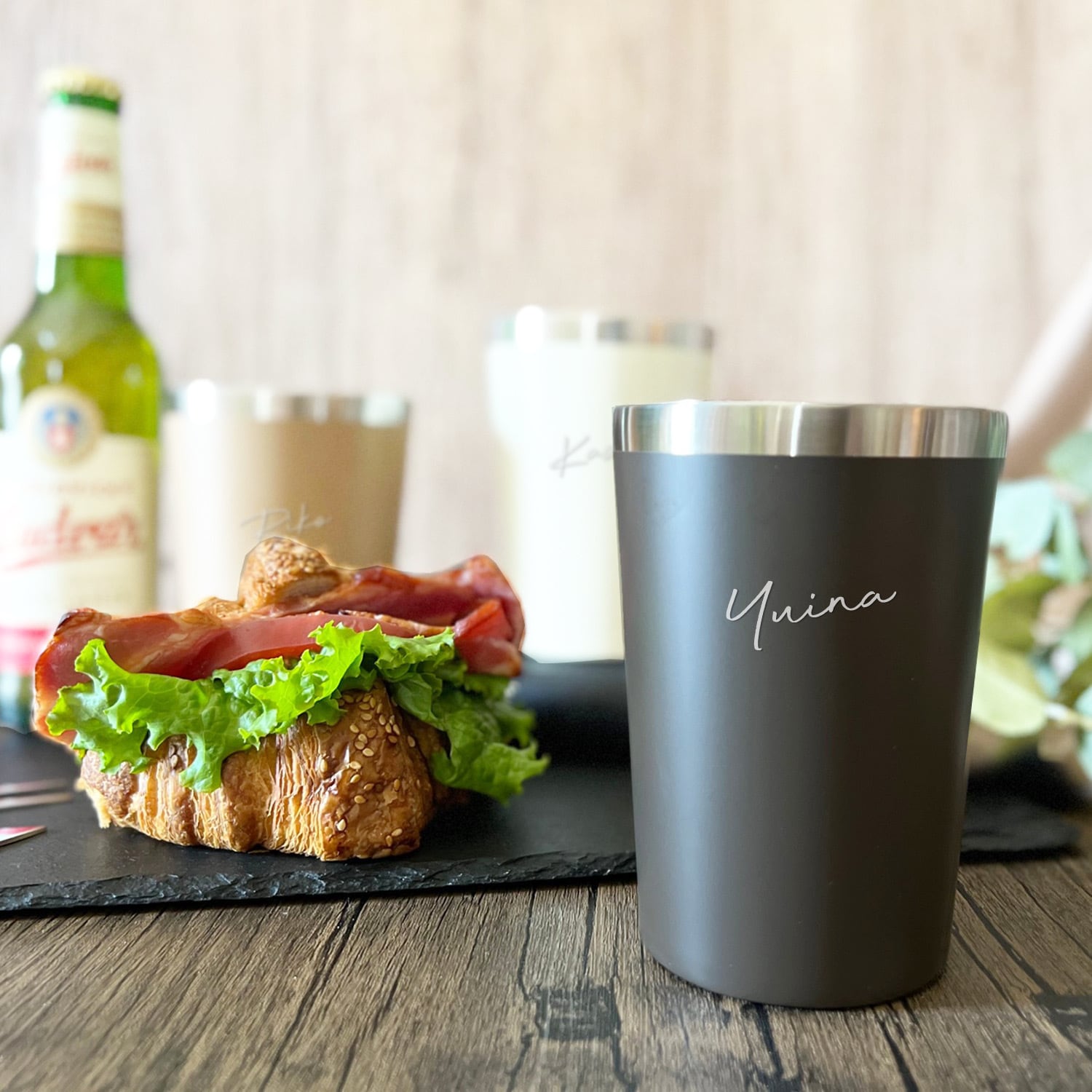 名入れ コンビニカップ対応 ステンレスタンブラー／結婚祝い／誕生日