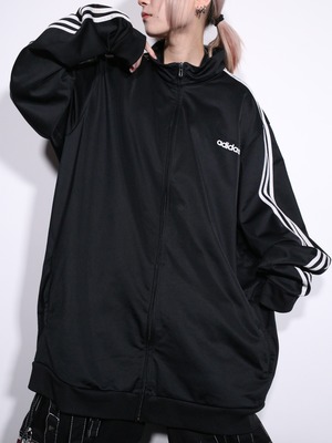 ”adidas” XXXLT super over silhouette black×white 3line track jacket
