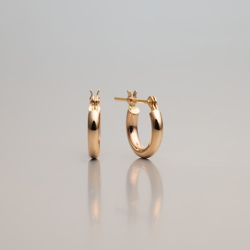 〈限定1ペア〉K18ピンクゴールド 直径10mm パイプフープピアス 【MKM0137P1】