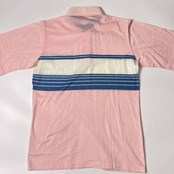 90s USA製 Country Cottons BY CROSS CREEK カントリーコットン クロスクリーク 天竺 半袖 ポロシャツ M/ピンク×ブルー メンズ ビンテージ