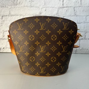 LOUIS VUITTON ルイヴィトン ドルーオ  レザー ショルダーバッグ ブラウン A-12286