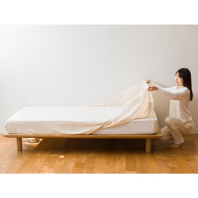 クムコ 湯洗い4重ガーゼボックスシーツ シングル