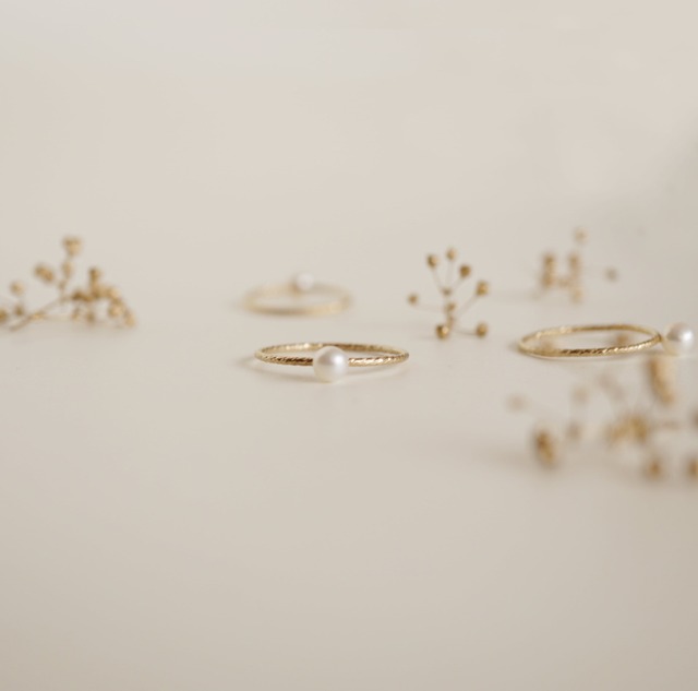 temtem 14kgf 淡水パールスパークル リング｜日本製 ゴールド 指輪 シンプル アクセサリー