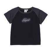 【X-girl】SPRAY PRINT AND EMBROIDERY S/S RAGLAN BABY TEE【エックスガール】