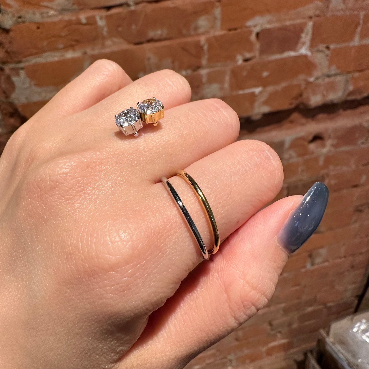 345R　ジルコニアダブルフィンガーリング