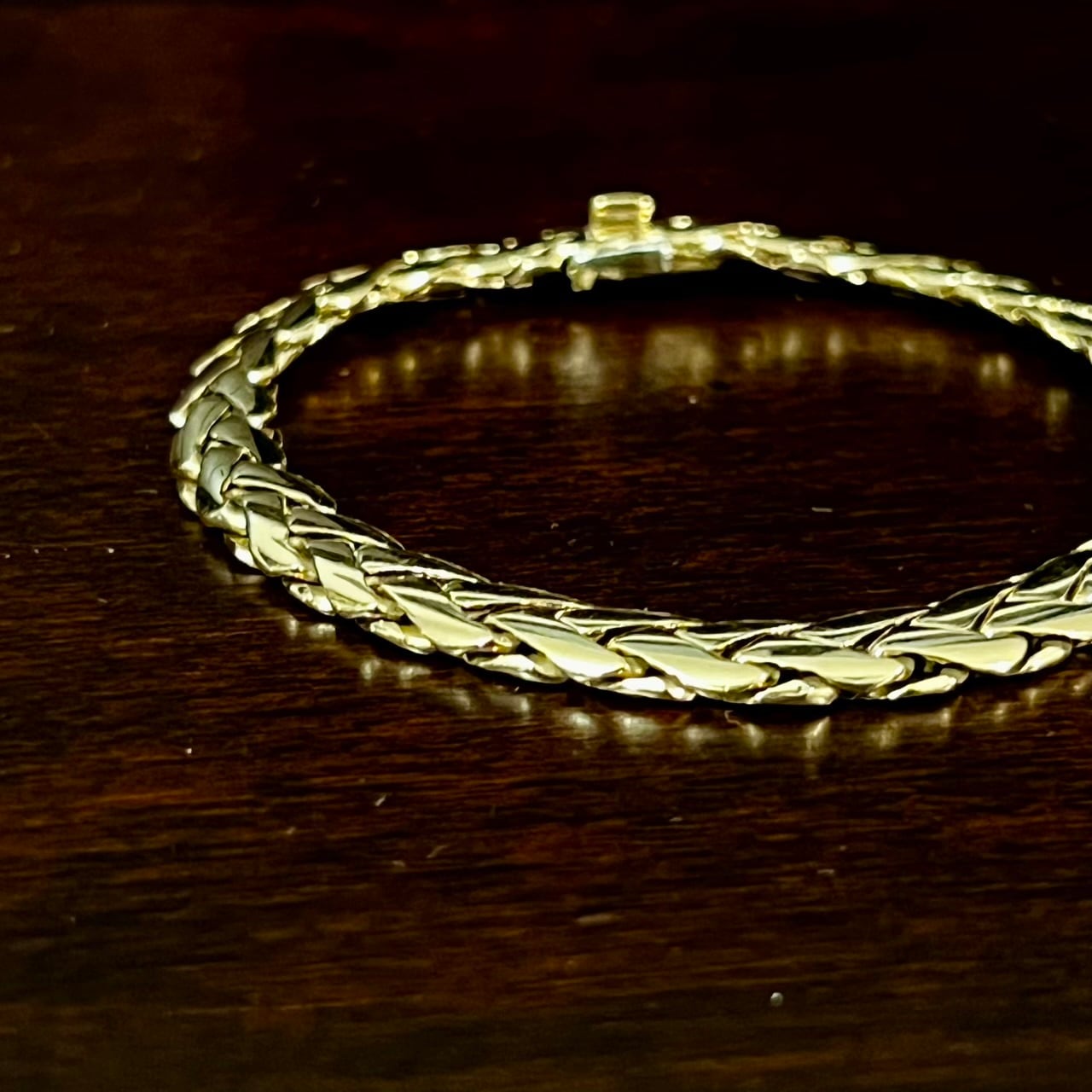 VINTAGE CARTIER 18K Gold Swage Braid Chain Bracelet | ヴィンテージ