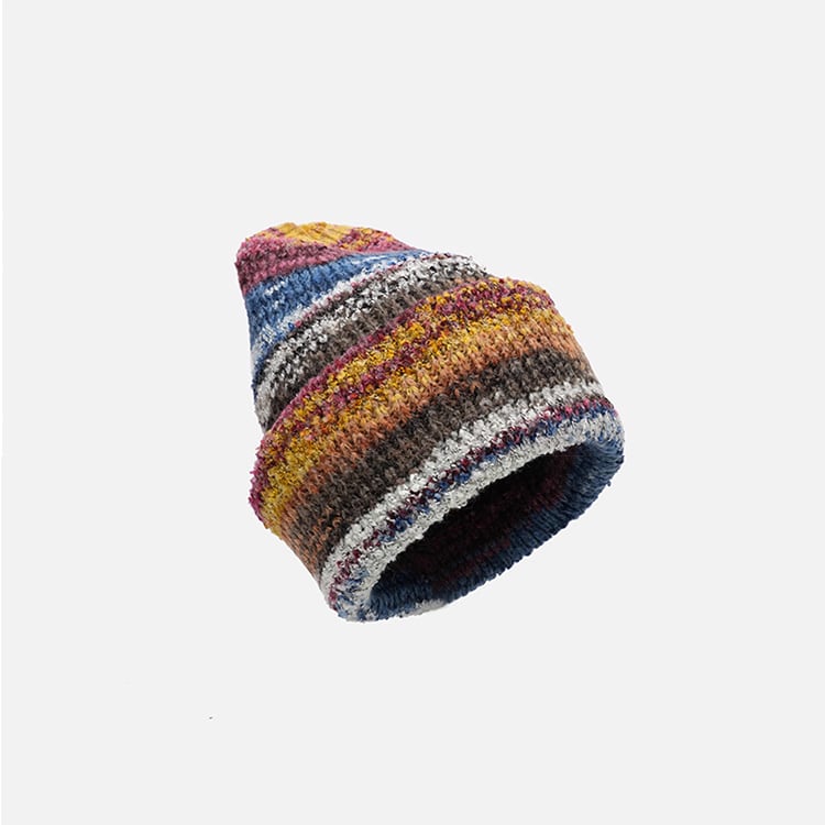 ★RAINBOW STRIPED WOOL HAT　　　A0827