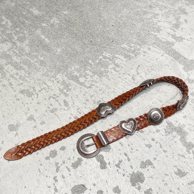 ◼︎80s U.S.A. metallic motif leather belt for Toshie sama◼︎