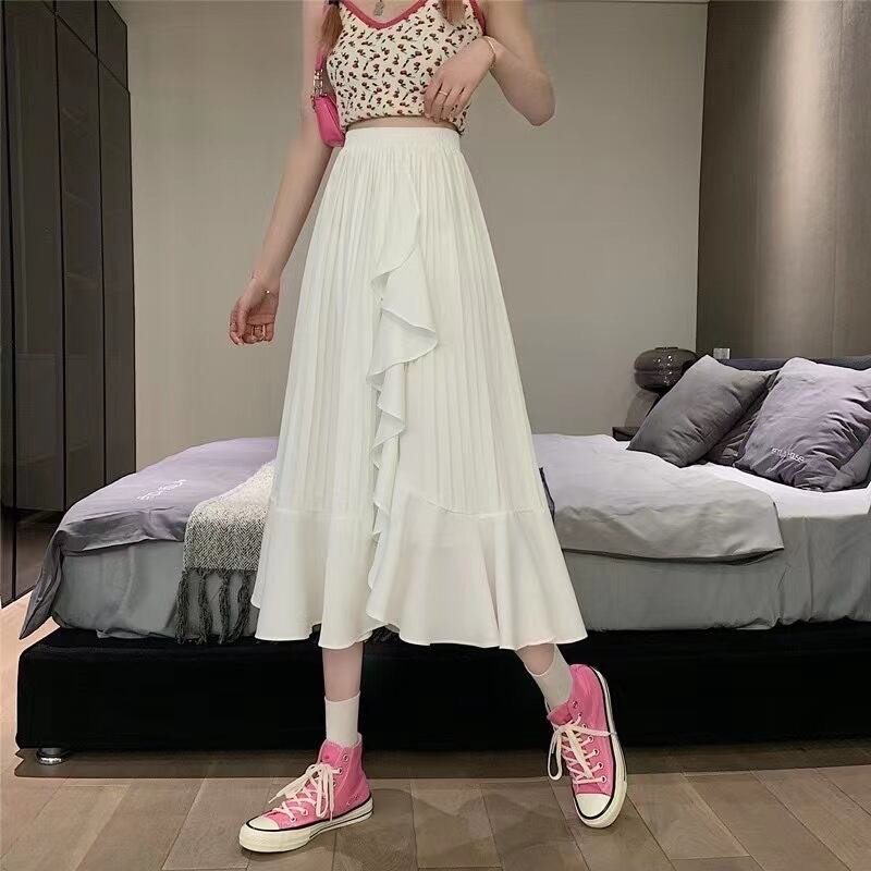 無地プリーツフリルスカート AJ1365-E010