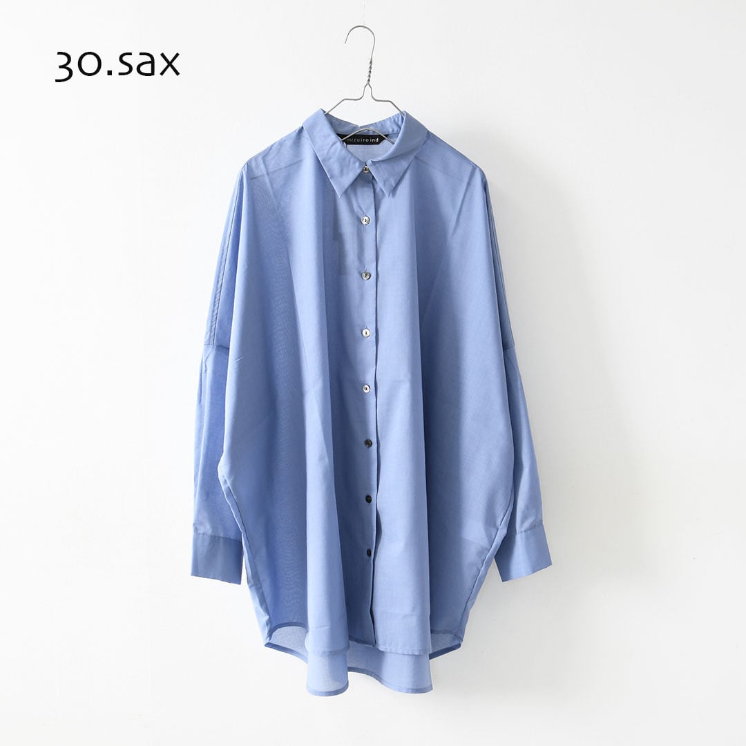 mizuiro ind [ミズイロ インド] T/C sheer wide shirt [1-230162] T/C