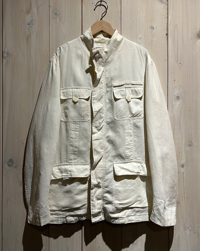 【a.k.a.C.a.k.a vintage】"KENZO" Pocket Gimmick Loose Linen Jacket