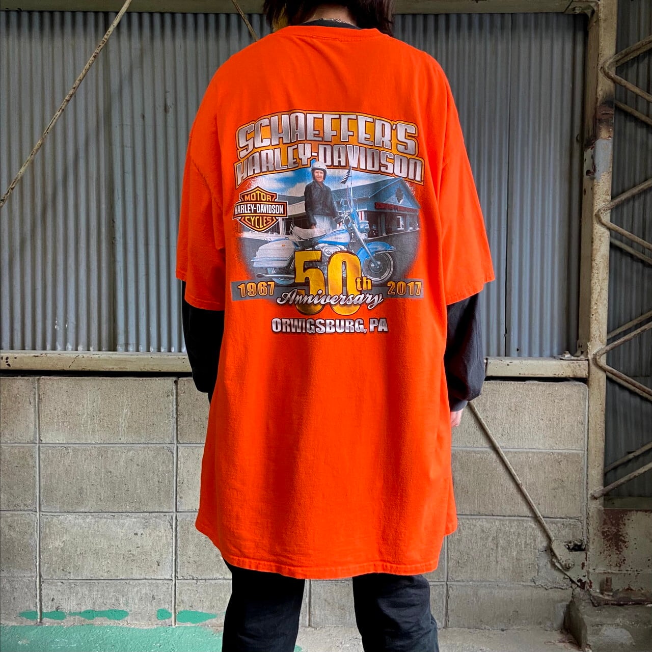 ビッグサイズ Harley-Davidson ハーレーダビッドソン バックプリント T