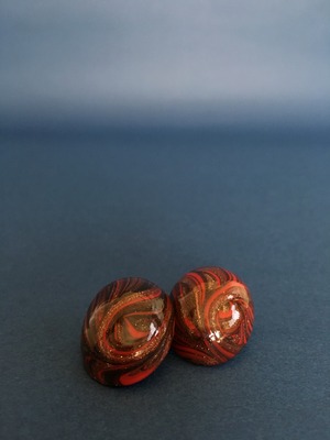 Venetian Glass Earrings-Oval Marble