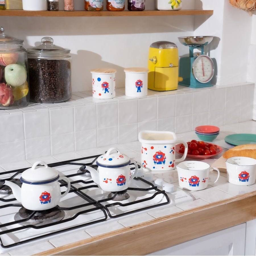 ミャクミャク⭐︎ホーローオイルポット　水玉 ミャクミャク ホーローカフェポット EXPO2025